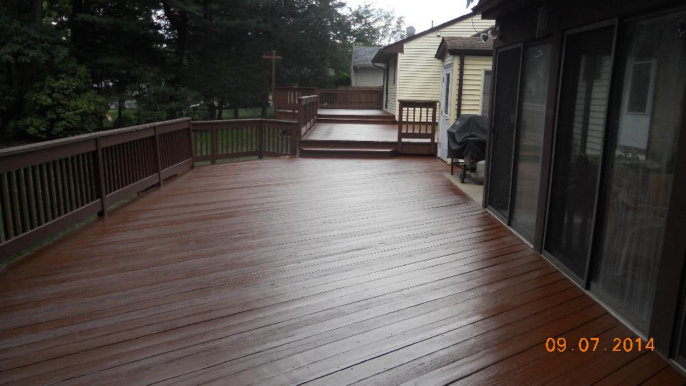 Deck staining on south rockaway dr in east hanover nj