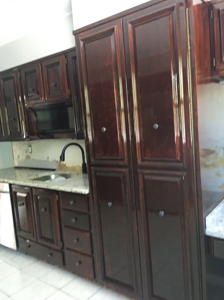 Interior residential painting removal of wallpapering refinishing of kitchen cabinets parsippany nj