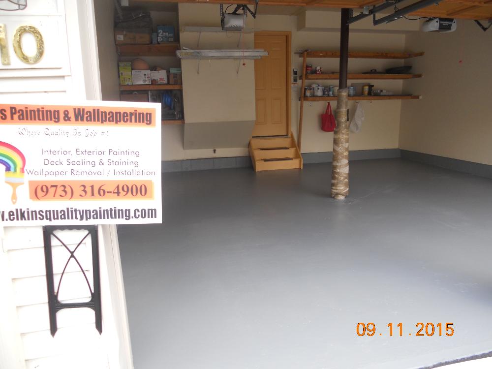 Refinishing Kitchen Cabinets Epoxy Floor Coating On Garage Floor In Parsippany Nj Elkins Painting Wallpapering