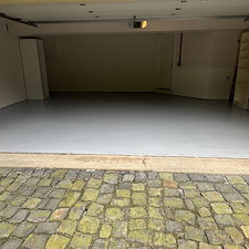 Quality restoration of garage floor with Sherwin Williams Epoxy in Florham Park NJ
